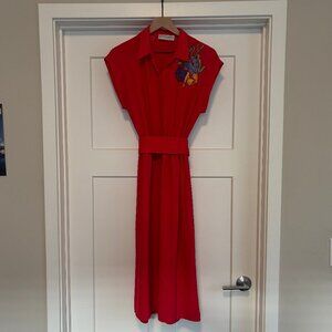 Vintage Morton Myles Red Shirt Dress with Belt